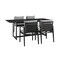 Armen Living Grand Outdoor Patio 5-Piece Dining Table Set in Aluminum with Gray Cushions 840254333260 - alternate 1